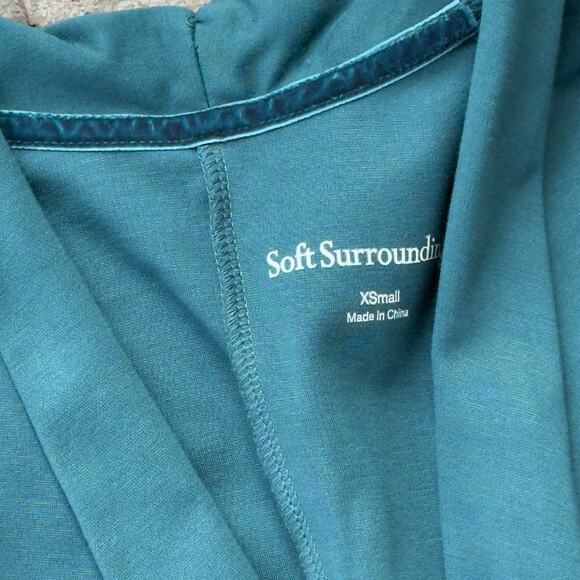 Soft Surroundings Lagia Maxi Dress Atlantic Deep Green Long Sleeve V-neck NWT - Picture 6 of 9